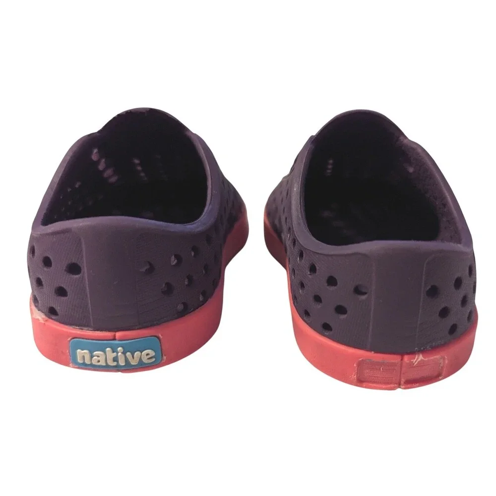 Native Jefferson Little Kids C4 Purple Pink Perforated EVA Slip-On Water Shoes